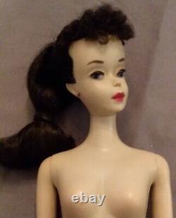 Stunning Vintage Ponytail Barbie #3 Brunette with Brown Eyeliner WOW