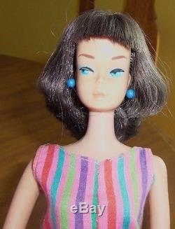 Stunning Vtg 1966 Silver Brunette American Girl Barbie Doll RARE LO COLOR OSS