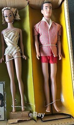 Super Rare Vintage Fashion Queen Barbie Midge And Ken Mib Giftset, Mattel 60s