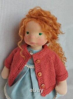 Sweet Waldorf doll, handmade, pretty doll, doll jersey, textile doll, soft doll