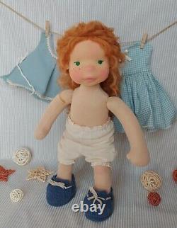 Sweet Waldorf doll, handmade, pretty doll, doll jersey, textile doll, soft doll