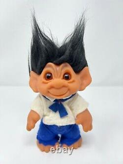 THOMAS DAM Chubby Boy Sailor Troll 7 Tall Black Crazy Hair Excellent Condition