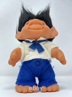 THOMAS DAM Chubby Boy Sailor Troll 7 Tall Black Crazy Hair Excellent Condition