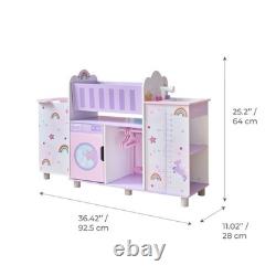 Teamson Kids Olivia's Little World Wood Doll Nursery with Cradle, Sink & Closet