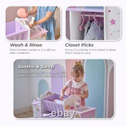 Teamson Kids Olivia's Little World Wood Doll Nursery with Cradle, Sink & Closet