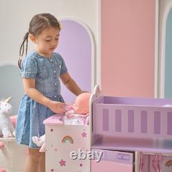 Teamson Kids Olivia's Little World Wood Doll Nursery with Cradle, Sink & Closet