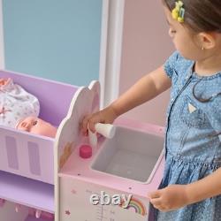 Teamson Kids Olivia's Little World Wood Doll Nursery with Cradle, Sink & Closet