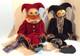 The Xenis Collection Jester Musical Wooden Dolls Lot Of 2
