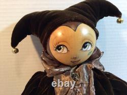The Xenis Collection Jester Musical Wooden Dolls Lot of 2