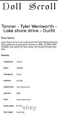Tonner Tyler Something Sleek Special Edition Wearing Lake Shore Drive-read