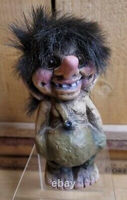 Troll VIntage Nyform Troll 118 Smiling Boy Troll handmade in Norway Goblin Gnome