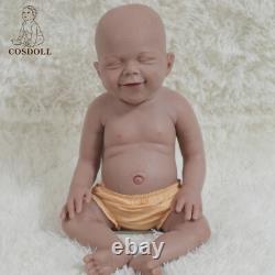 US Stock COSDOLL 18.5 Full Body Silicone Reborn Baby Dolls Newborn Girl #Brown