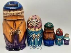 Ukraine nesting dolls Ukrainian matryoshka Easter bunny family 7tall 5 in 1 #2