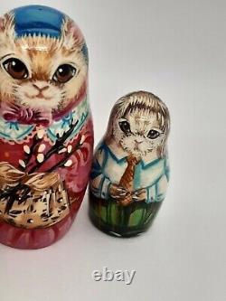 Ukraine nesting dolls Ukrainian matryoshka Easter bunny family 7tall 5 in 1 #3