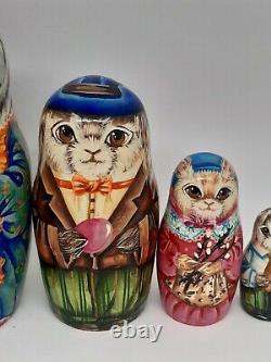 Ukraine nesting dolls Ukrainian matryoshka Easter bunny family 7tall 5 in 1 #3