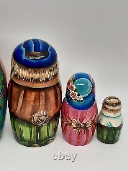 Ukraine nesting dolls Ukrainian matryoshka Easter bunny family 7tall 5 in 1 #3