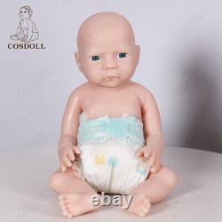 Unpainted 18.5 Sleeping Baby Reborn Girl Doll Full Silicone Head Can Turn