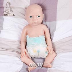 Unpainted 18.5 Sleeping Baby Reborn Girl Doll Full Silicone Head Can Turn