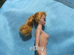VERY PRETTY Vintage Original Blonde Ponytail Barbie #4, No Green
