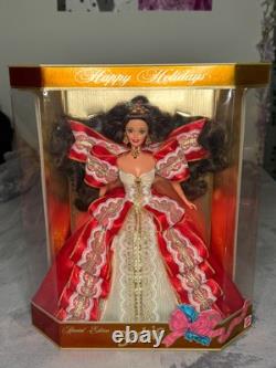 VERY RARE Vintage Barbie 1997 Happy Holidays Green Eyes MISPRINT