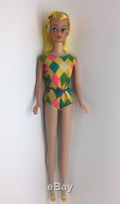 VHTF Very Rare 1st Issue 1966 Vintage Color Magic Barbie Lemon Yellow Indented