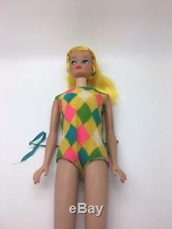 VHTF Very Rare 1st Issue 1966 Vintage Color Magic Barbie Lemon Yellow Indented