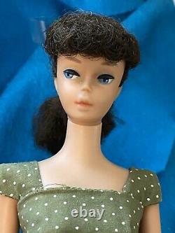 VINTAGE 0850 Barbie Brunette Ponytail doll with stealth dress ORIG STUNNING