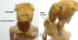 VINTAGE 1960 #3 850 BARBIE BLONDE PONYTAIL DOLL BROWN EYELINER with #2 STAND