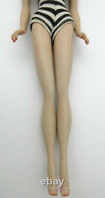 VINTAGE 1960 #3 850 BARBIE BLONDE PONYTAIL DOLL BROWN EYELINER with #2 STAND