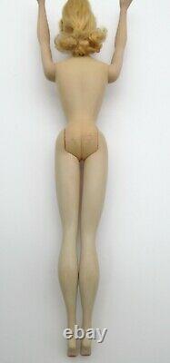 VINTAGE 1960 #3 850 BARBIE BLONDE PONYTAIL DOLL BROWN EYELINER with #2 STAND