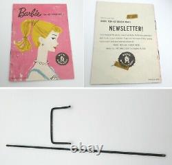 VINTAGE 1960 #3 850 BARBIE BLONDE PONYTAIL DOLL BROWN EYELINER with #2 STAND