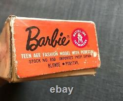 VINTAGE 1962 BLONDE PONYTAIL BARBIE #850 Original Box Plus Bonus Outfit MATTEL