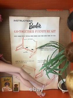 VINTAGE 1964 MISS BARBIE DOLL No Melt Marks! & LAWN SWING MATTEL #1060 In Box