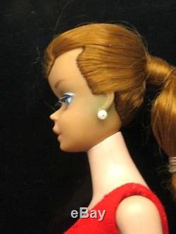 VINTAGE 1964 TITIAN SWIRL PONYTAIL BARBIE DOLL IN RED SWIMSUIT