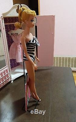 VINTAGE #3 Blonde Ponytal Barbie with BEAUTIFUL EXTRAS