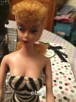 VINTAGE #4 BLOND GORGEOUS Ponytail Barbie TM Doll1/2 Box PUMPS JAPAN