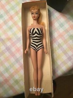 VINTAGE #4 BLOND GORGEOUS Ponytail Barbie TM Doll1/2 Box PUMPS JAPAN