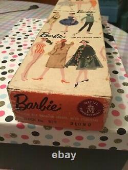 VINTAGE #4 BLOND GORGEOUS Ponytail Barbie TM Doll1/2 Box PUMPS JAPAN