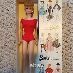 VINTAGE ASH BLONDE PONYTAIL BARBIE Doll withBOX, ORIGINAL PERFECT HAIR&FACEPAINT