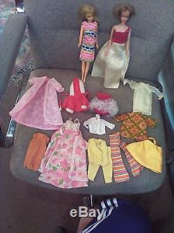 Vintage Barbie (1958) & Francie (1966) Bendable Legs Dolls, Case, Clothes, Acces