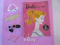 Vintage Barbie # 3 With Box, Pedestal Stand & Accessories-super