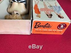 VINTAGE BARBIE BLONDE PONYTAIL 3 Doll TM Solid Body Flocked Head/ BOX