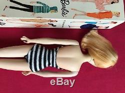VINTAGE BARBIE BLONDE PONYTAIL 3 Doll TM Solid Body Flocked Head/ BOX