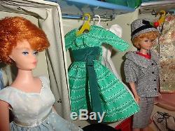 Vintage Barbie Bubblecut Lot 1963 Case 2 Dolls Clothes Shoes Acces. Originals