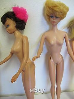 Vintage Barbie Lot 7 Dolls Bubble Cut Midge Skipper 1960 Ken Clothing