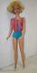 Vintage Barbie Platinum Bonde American Girl Doll Hi Color With Striped Suit