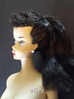 VINTAGE Barbie Brunette #3 Ponytail With Blue Eyeliner