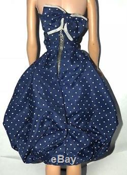 VINTAGE Barbie Doll 1959 Gay Parisienne Blue Bubble Dress with TM Tag EXC