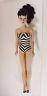 Vintage Early Brunette Ponytail Barbie With Zebra Swimsuit And High Heels