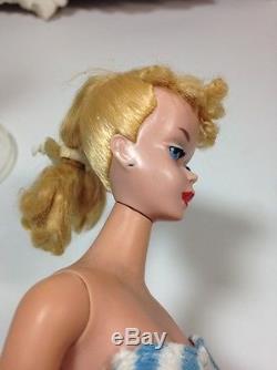 Vintage Japan Mattel All Original #3-4 Transition Ponytail Barbie Fashion Doll